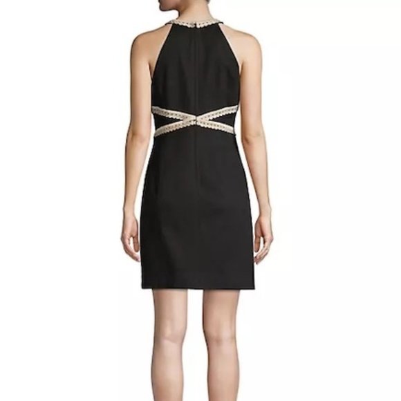 Lilly Pulitzer NWOT Layne Stretch Shift Dress Black & Gold Size 00 - Picture 3 of 9